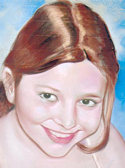Portrait acidule de jeune fille au sourire