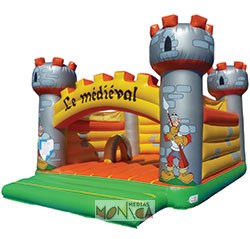 Chateau gonflable medieval avec tours et donjon