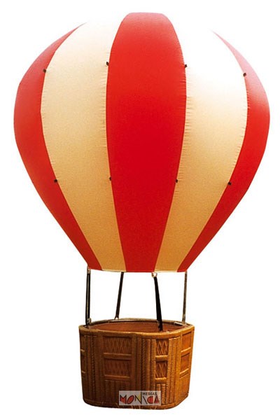 Montgolfiere gonflable rouge et jaune