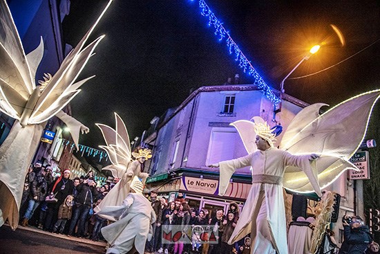 Echassiers blancs lumineux musicaux des poles de glace en deabulation nocturne