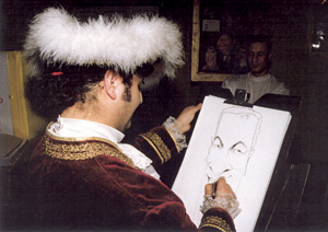 Artiste caricaturiste en costume