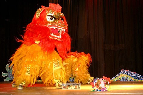 Animation de la danse du lion chinois