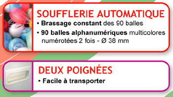 Boulier loto à soufflerie automatique BINGO BLOWER PRO.