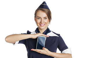 Hotesse de vente en uniforme lors d un lancement de smartphone