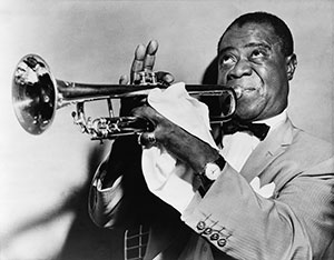 Le legendaire trompettiste de jazz blues et gospel Louis Armstrong alias Satchmo