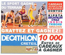 Ticket a gratter personnalise Decathlon