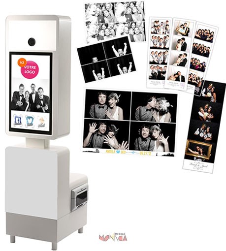Box photobooth selfie evenementiel avec logo perosnnalise