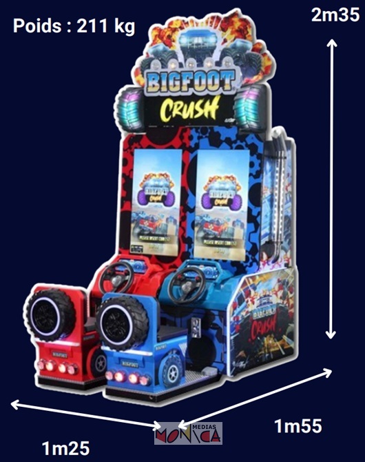 Borne d arcade BIGFOOT CRUSH le monster truck de legende en location