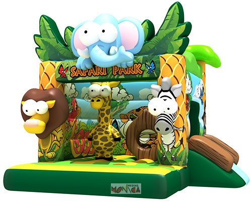 Jeu gonflable safari afrique avec elephant lion zebre girafe