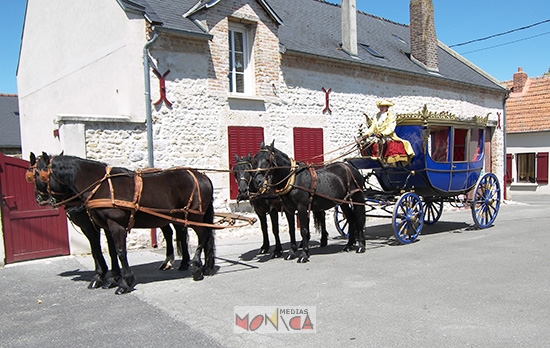 Carrosse royal avec chevaux et groom a louer