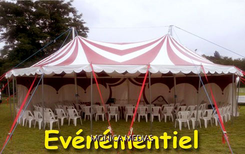 Petit chapiteau de cirque en location pour fete et evenement avec installation