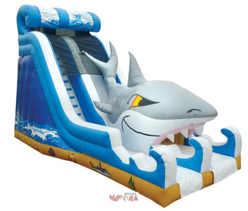 Tobbogan gonflable en forme de requin pour enfant