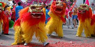 Danse du lion du nouvel an chinois