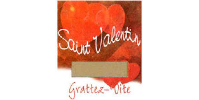 TICKET A GRATTER SAINT VALENTIN | Saint-Valentin |  Animations Fêtes du Calendrier Spectacles Fête Ville Soirée Entreprise Evénementiel Grande Surface | Monica Médias